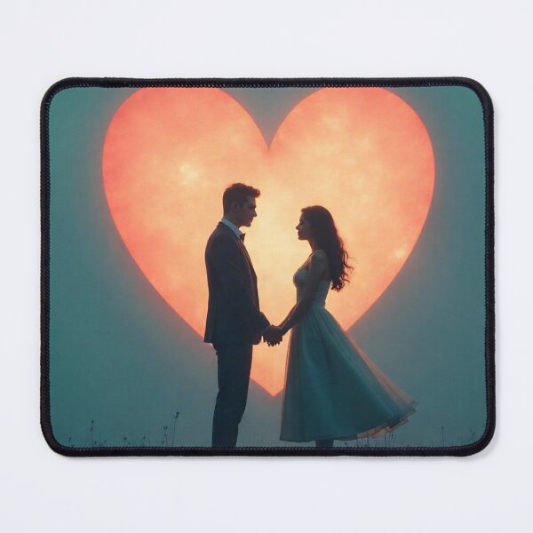 Item preview, Eternal Love Silhouette – Romantic Couple Under a Glowing Heart designed and sold by myforestfog.