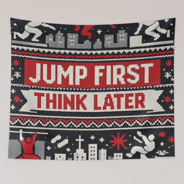 Item preview, Jump First Think Later Parkour Urban Adventure Knitting Pattern designed and sold by Mauswohn.