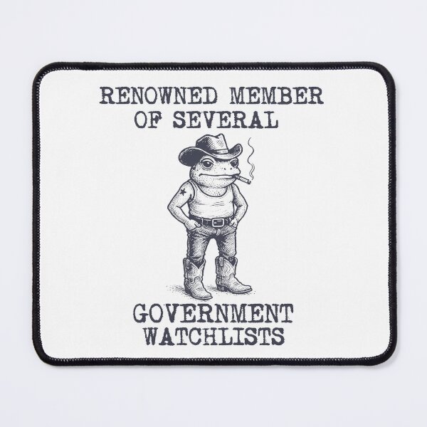Item preview, Government Watchlists - Chaotic Frog Smoking, Weird Unhinged Memes  designed and sold by borenclolahroy.