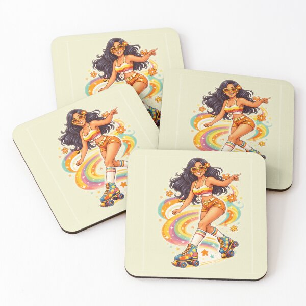 Item preview, Retro  70s Girl skater Illustration designed and sold by CzipipitoStudio.