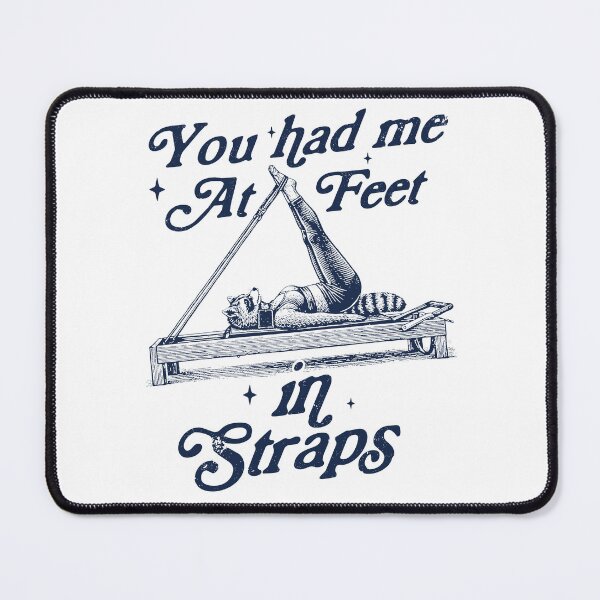 Item preview, Feet in Straps, Funny Pilates Meme, Silly Raccoon designed and sold by borenclolahroy.