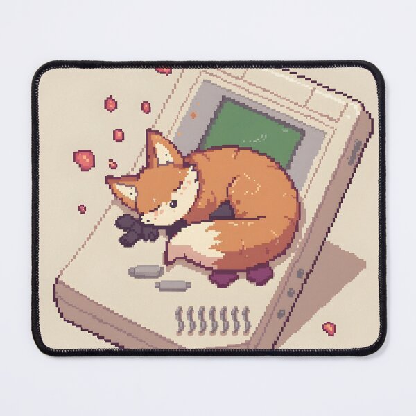Item preview, Cozy Chibi Fox Game Boy Nap Sticker designed and sold by ThePixelArchive.
