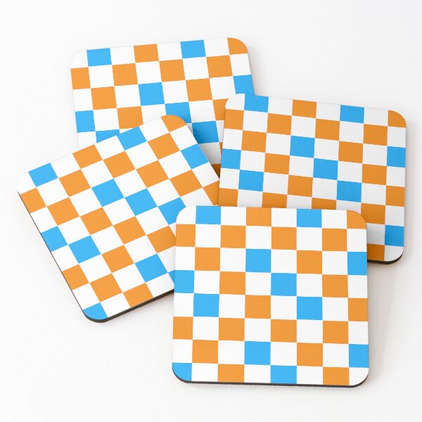 Item preview,  Orange White Blue Checkered Pattern Design  designed and sold by PatternTitan.