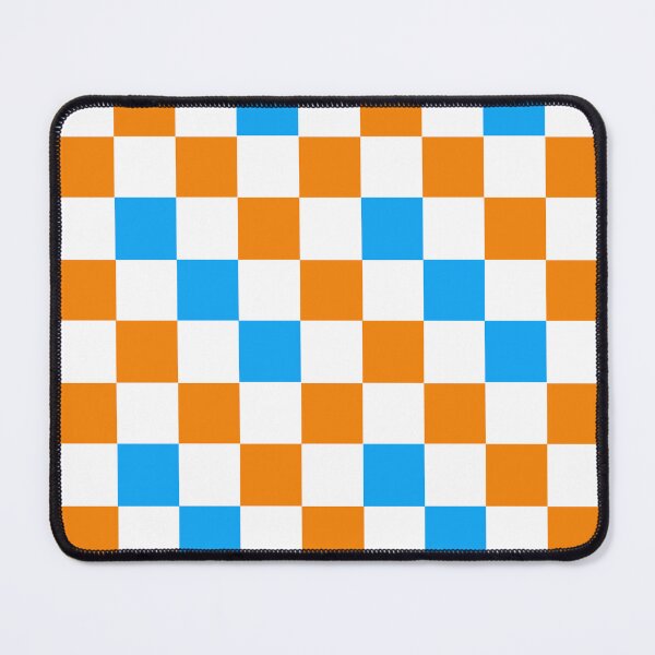 Item preview, Orange White Blue Checkered Pattern Design designed and sold by PatternTitan.