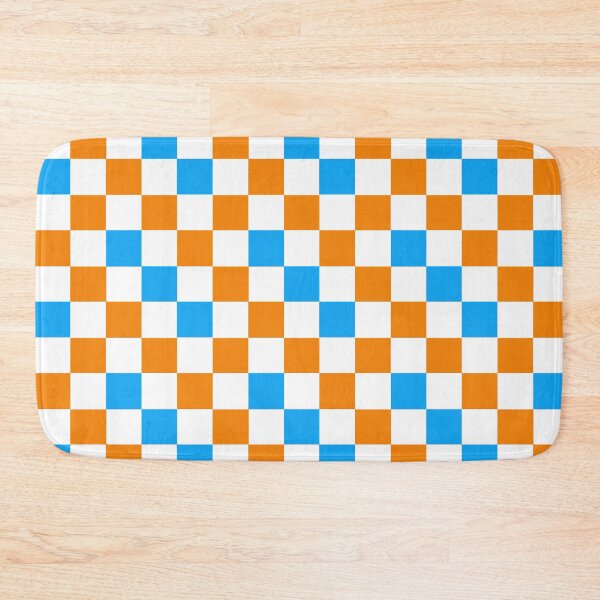 Item preview,  Orange White Blue Checkered Pattern Design  designed and sold by PatternTitan.
