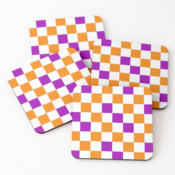 Item preview,  Orange White Purple Checkered Pattern Design  designed and sold by PatternTitan.