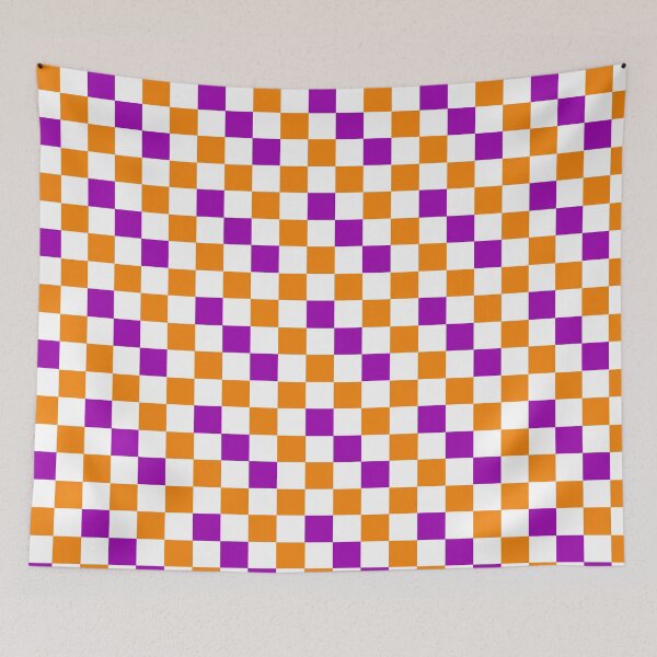 Item preview,  Orange White Purple Checkered Pattern Design  designed and sold by PatternTitan.