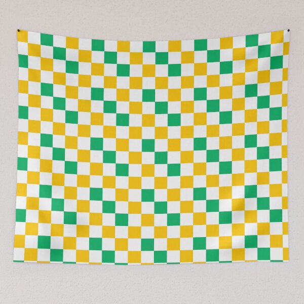Item preview, Yellow White Green Checkered Pattern Design  designed and sold by PatternTitan.