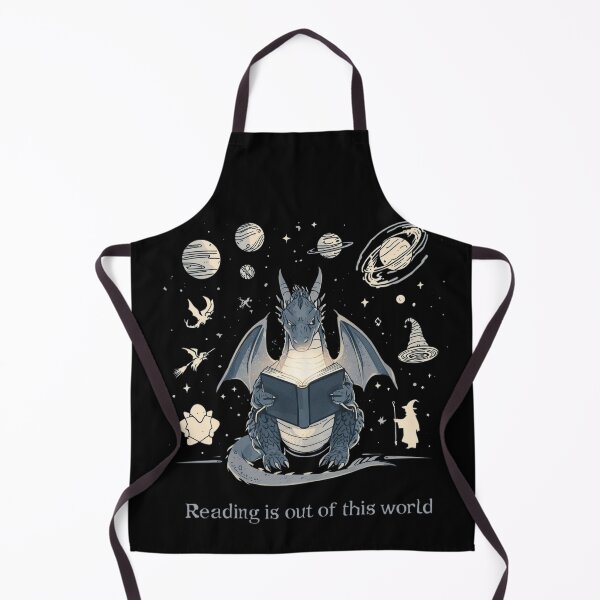 Item preview, Reading is Out of This World dragon reading designed and sold by oso-de-color.