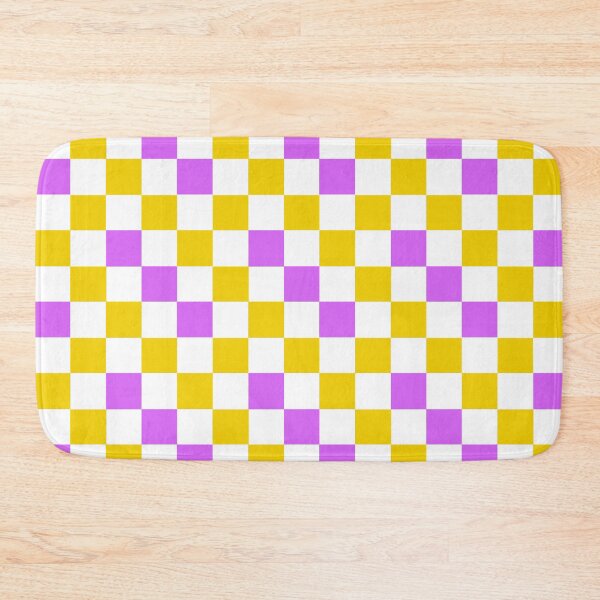Item preview, Yellow White Purple Checkered Pattern Design  designed and sold by PatternTitan.