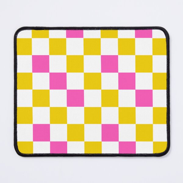 Item preview, Yellow White Pink Checkered Pattern Design designed and sold by PatternTitan.