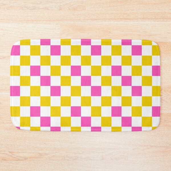 Item preview, Yellow White Pink Checkered Pattern Design  designed and sold by PatternTitan.