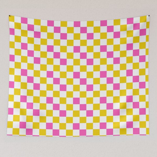 Item preview, Yellow White Pink Checkered Pattern Design  designed and sold by PatternTitan.