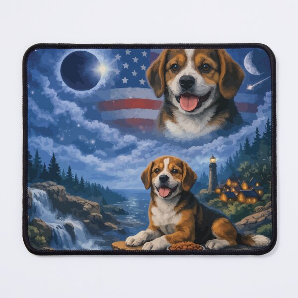 Item preview, Beagle Dog Howling to The Moon Vintage 90s Retro Animal Dog designed and sold by BOUCHERIT amine.