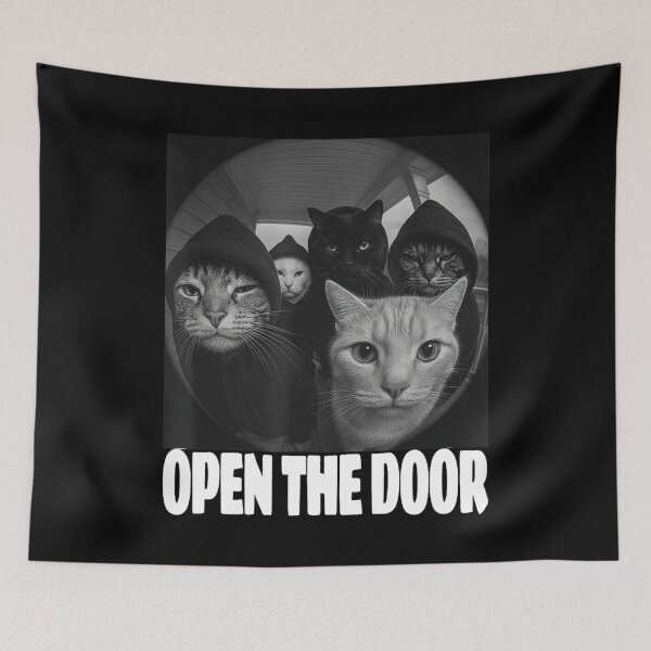 Item preview, Funny Cats Gang Open The Door Meme Cat Lovers designed and sold by KarlWade.
