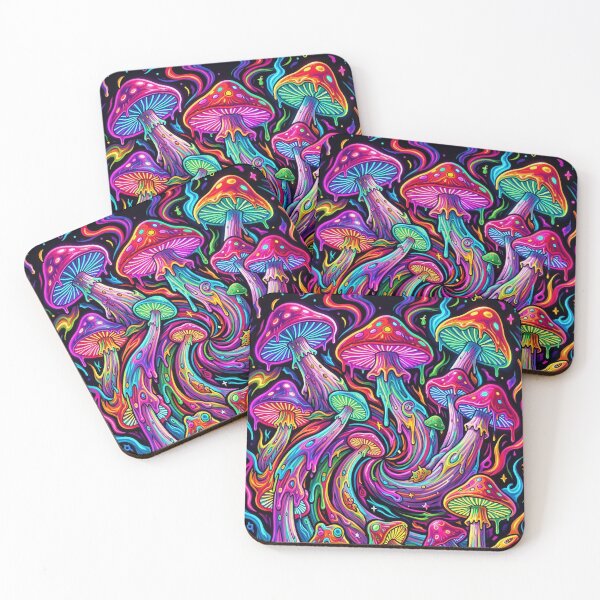 Item preview, Psychedelic Neon Mushroom Trip – Trippy Colorful Shroom Art designed and sold by myforestfog.