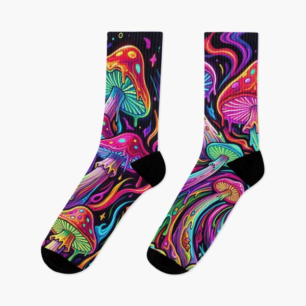 Item preview, Psychedelic Neon Mushroom Trip – Trippy Colorful Shroom Art designed and sold by myforestfog.