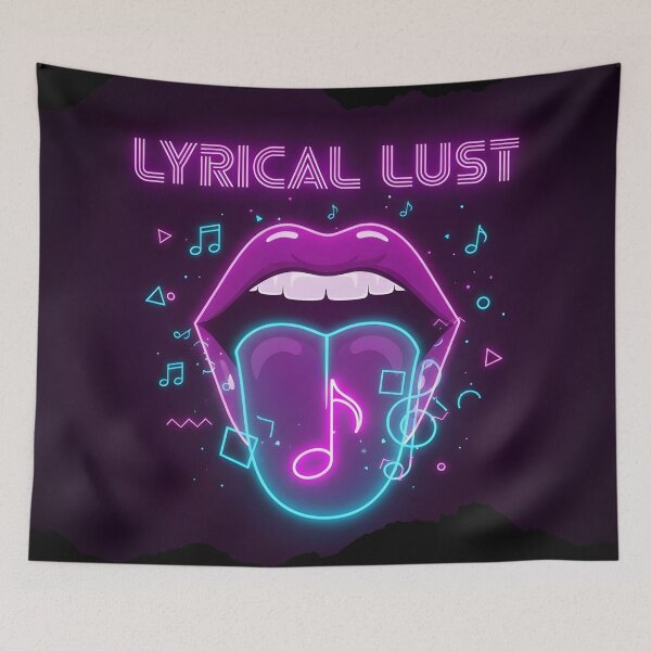 Item preview, Lyrical Lust – Neon Music Aesthetic Retro Synthwave Art designed and sold by CrimsonChords.