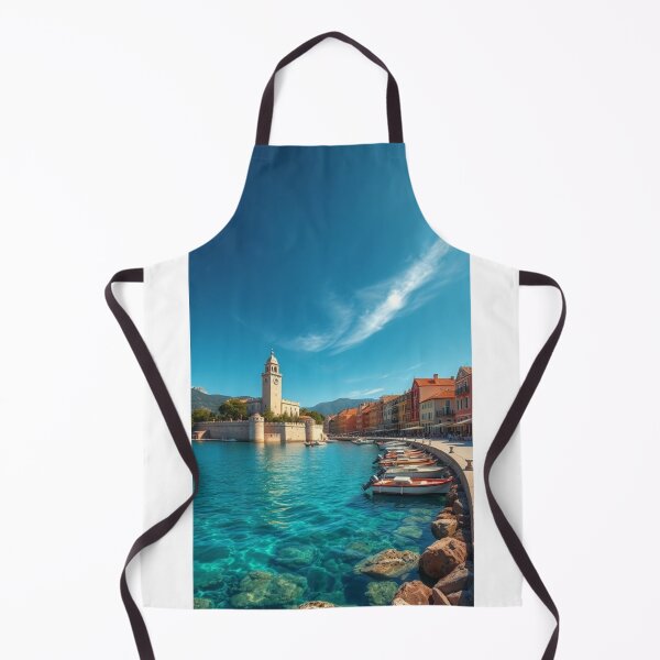 Item preview, Mediterranean Coastal Town Clock Tower Harbor designed and sold by Vida e Arte.