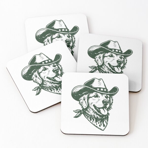 Item preview, Golden Retriever Cowboy Western Outlaw Dog designed and sold by BrownHorse90s.