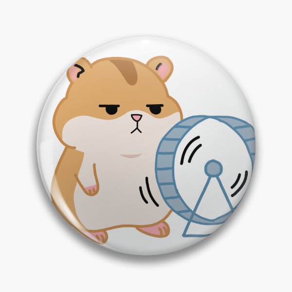 Item preview, Tired Hamster in Wheel- Moody Cute Cartoon Sticker designed and sold by pn_terest.