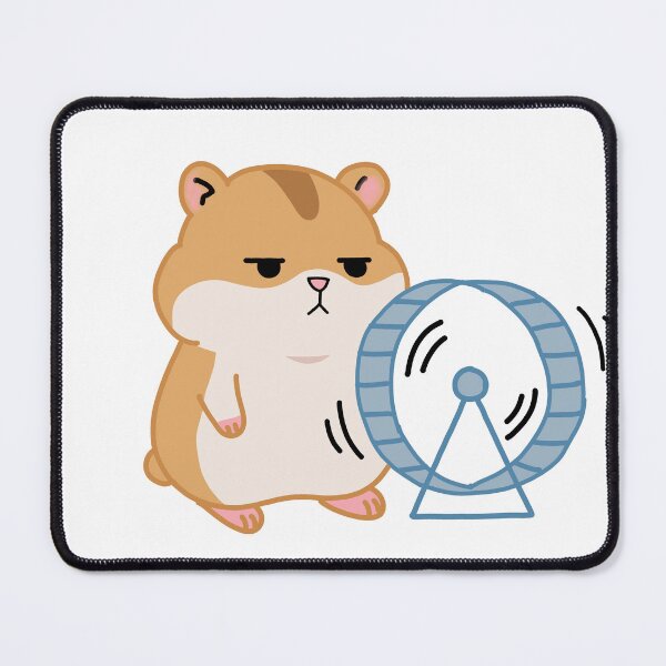 Item preview, Tired Hamster in Wheel- Moody Cute Cartoon Sticker designed and sold by pn_terest.