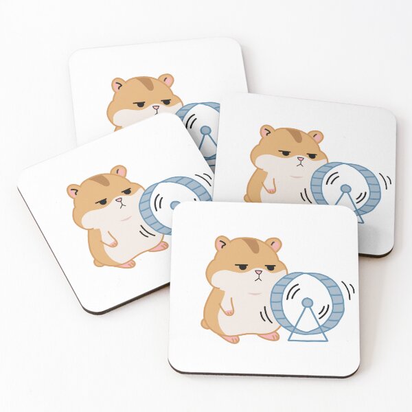 Item preview, Tired Hamster in Wheel- Moody Cute Cartoon Sticker designed and sold by pn_terest.