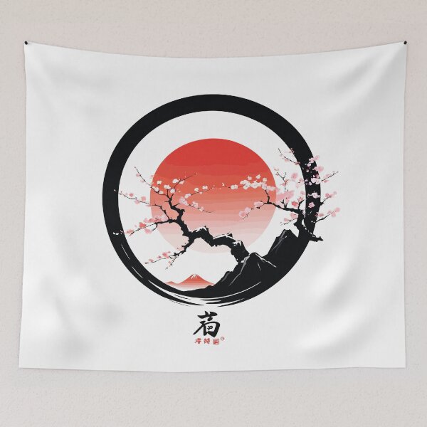 Item preview, The breath of the cherry blossom Sakura on Fuji San designed and sold by Kooki Designs.