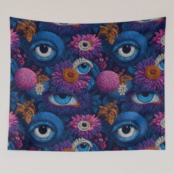 Item preview, Surreal Floral Evil Eyes Botanical Pattern designed and sold by SecretDicer.