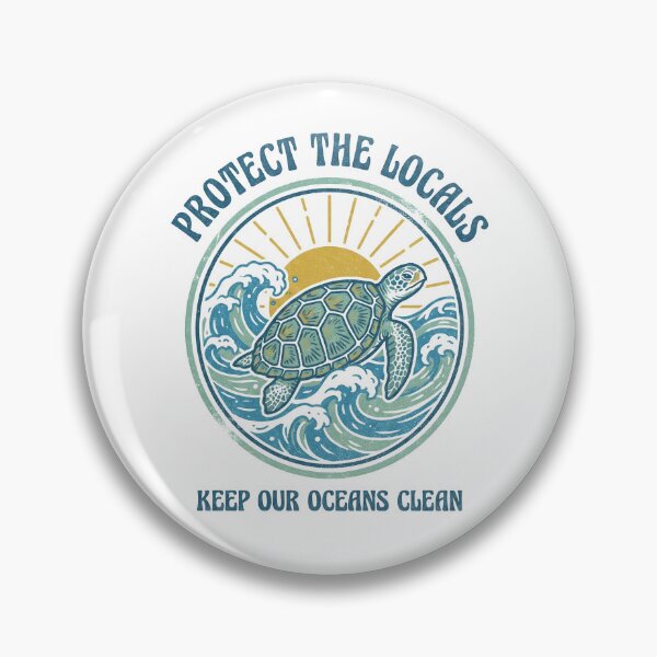Item preview, Protect the Locals Sea Turtle T-Shirt — Keep Our Oceans Clean, Ocean Conservation Gift, Vintage Wave Tee designed and sold by Luminari Creations.