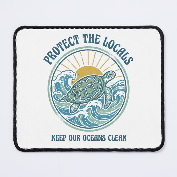 Item preview, Protect the Locals Sea Turtle T-Shirt — Keep Our Oceans Clean, Ocean Conservation Gift, Vintage Wave Tee designed and sold by Luminari Creations.