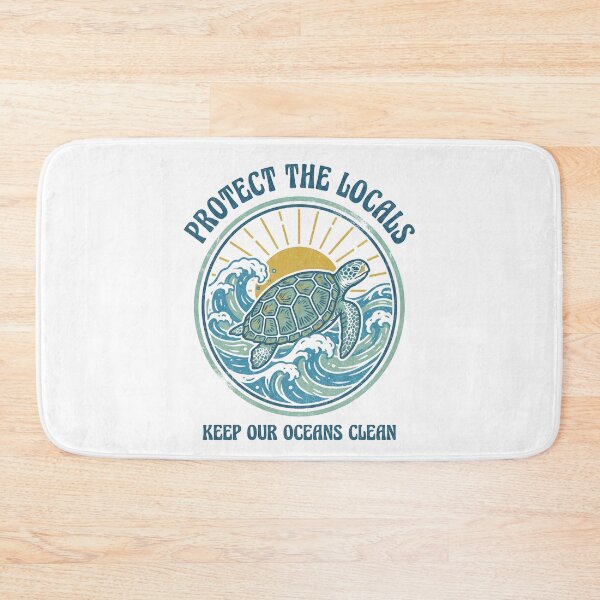 Item preview, Protect the Locals Sea Turtle T-Shirt — Keep Our Oceans Clean, Ocean Conservation Gift, Vintage Wave Tee designed and sold by Luminari Creations.
