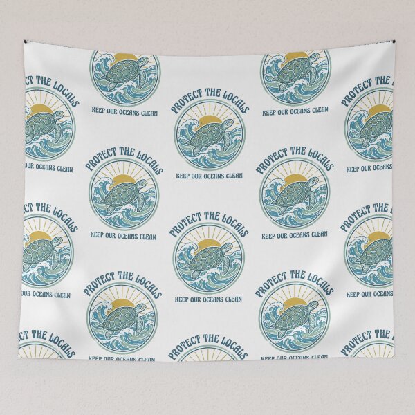Item preview, Protect the Locals Sea Turtle T-Shirt — Keep Our Oceans Clean, Ocean Conservation Gift, Vintage Wave Tee designed and sold by Luminari Creations.