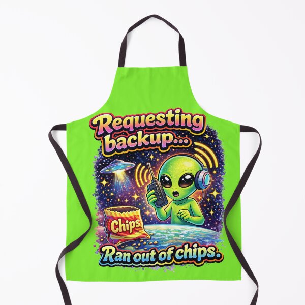 Item preview, Requesting Backup Ran Out Of Chips – Funny Alien Snack Shirt designed and sold by TroyTheTerrific.