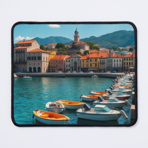 Item preview, Scenic Mediterranean Harbor with Clear Turquoise Water designed and sold by Jade Ado.