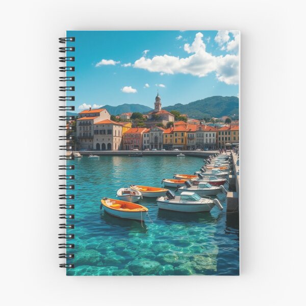 Item preview, Scenic Mediterranean Harbor with Clear Turquoise Water designed and sold by Vida e Arte.