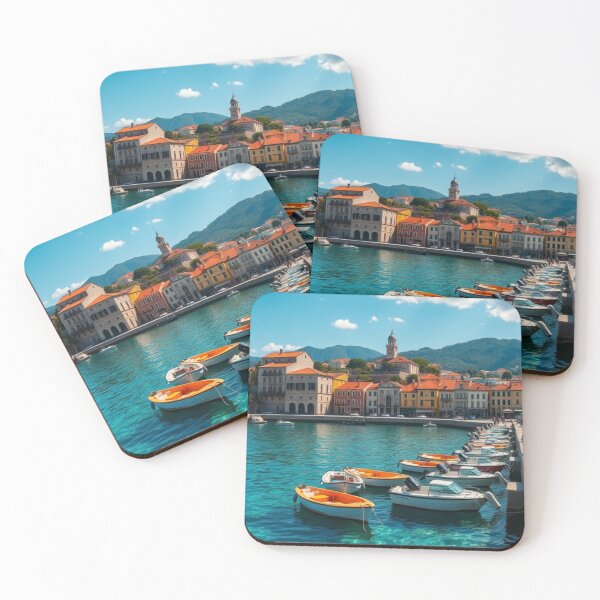 Item preview, Scenic Mediterranean Harbor with Clear Turquoise Water designed and sold by Jade Ado.