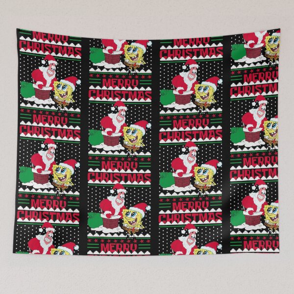 Item preview, Spongebob Squarepants Christmas Santa Patrick In Chimney designed and sold by PonifasioSamoa.