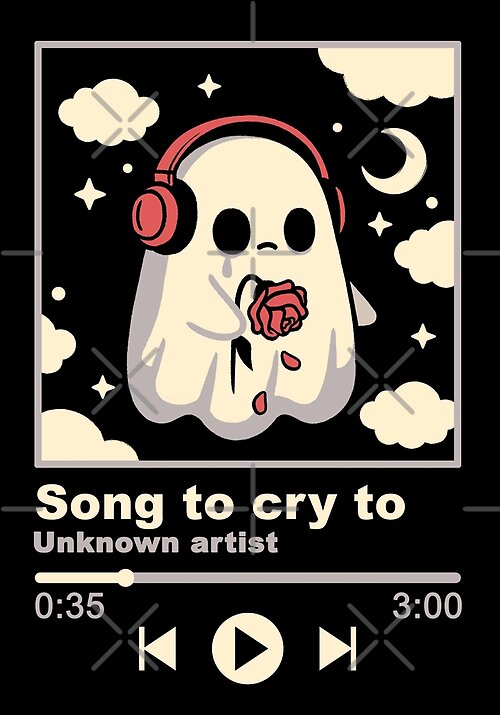 Item preview, Song To Cry To - Sad Ghost  with Withered Rose designed and sold by NemiMakeit.