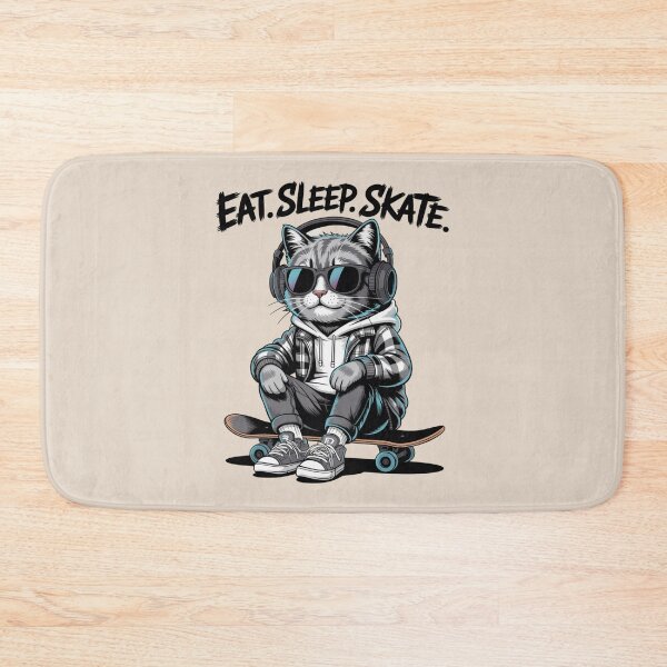 Item preview, graffiti cat skater – board tricks - streetwear - kickflip - skateboarding - skater - skate life - skate culture  - Skateboarding animal designed and sold by JansenGS.