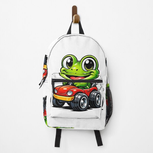 Item preview, A humorous absurd scene featuring a frog driving a tiny car with exaggerated confidence. The playful composition and bold graphic style designed and sold by Dejbar.