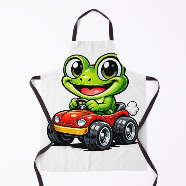 Item preview, A humorous absurd scene featuring a frog driving a tiny car with exaggerated confidence. The playful composition and bold graphic style designed and sold by Dejbar.