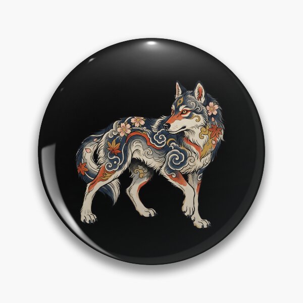 Item preview, Japanese Wolf Tattoo Art With Sakura Flowers designed and sold by Gear Camel.