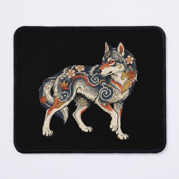 Item preview, Japanese Wolf Tattoo Art With Sakura Flowers designed and sold by Gear Camel.