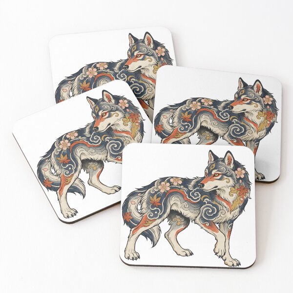 Item preview, Japanese Wolf Tattoo Art With Sakura Flowers designed and sold by Gear Camel.