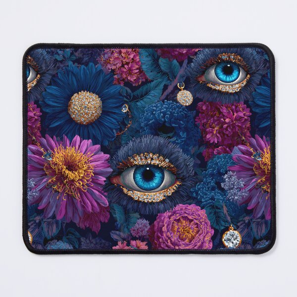 Item preview, Creepy Floral Eyes Retro Surrealistic Flowers Botanical Pattern designed and sold by SecretDicer.