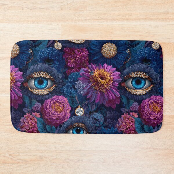 Item preview, Creepy Floral Eyes Retro Surrealistic Flowers Botanical Pattern designed and sold by SecretDicer.