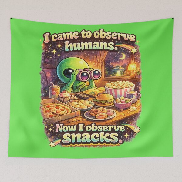 Item preview, I Came To Observe Humans Now I Observe Snacks – Funny Alien Snack Shirt designed and sold by TroyTheTerrific.