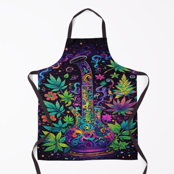 Item preview, Psychedelic Bong Garden Art Trippy Weed Leaf Glass Design designed and sold by POD DYNASTY.
