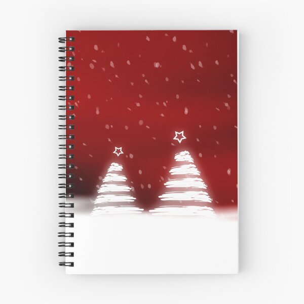 Item preview, Stylized Christmas Trees with Falling Snow on Red Background designed and sold by katifinell.